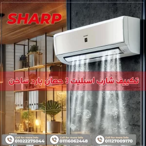 تكييف شارب اسبليت 3 حصان بارد ساخن تبريد فائق السرعة ابيض AY-A24YSE